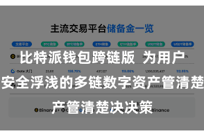 比特派钱包跨链版  为用户提供了安全浮浅的多链数字资产管清楚决决策