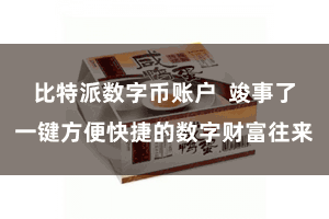 比特派数字币账户  竣事了一键方便快捷的数字财富往来